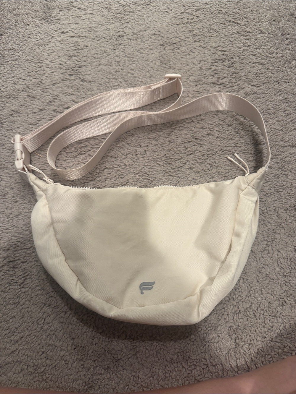 Fabletics Light Cream Crossbody Sling Bag
